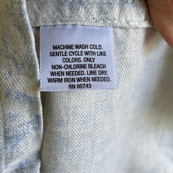 Tasso Elba Island Silk Linen Camp Shirt Hawaiian Blue Resortwear Cuban Collar - Picture 7 of 8